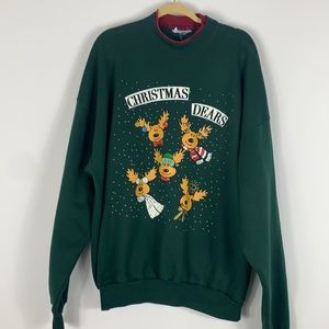 Green long sleeved Christmas sweatshirt bust 29”